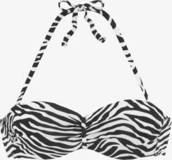 VENICE BEACH Bandeau-bikinitoppe Bandeau Bikinioverdel Kvinder Sort / Hvid