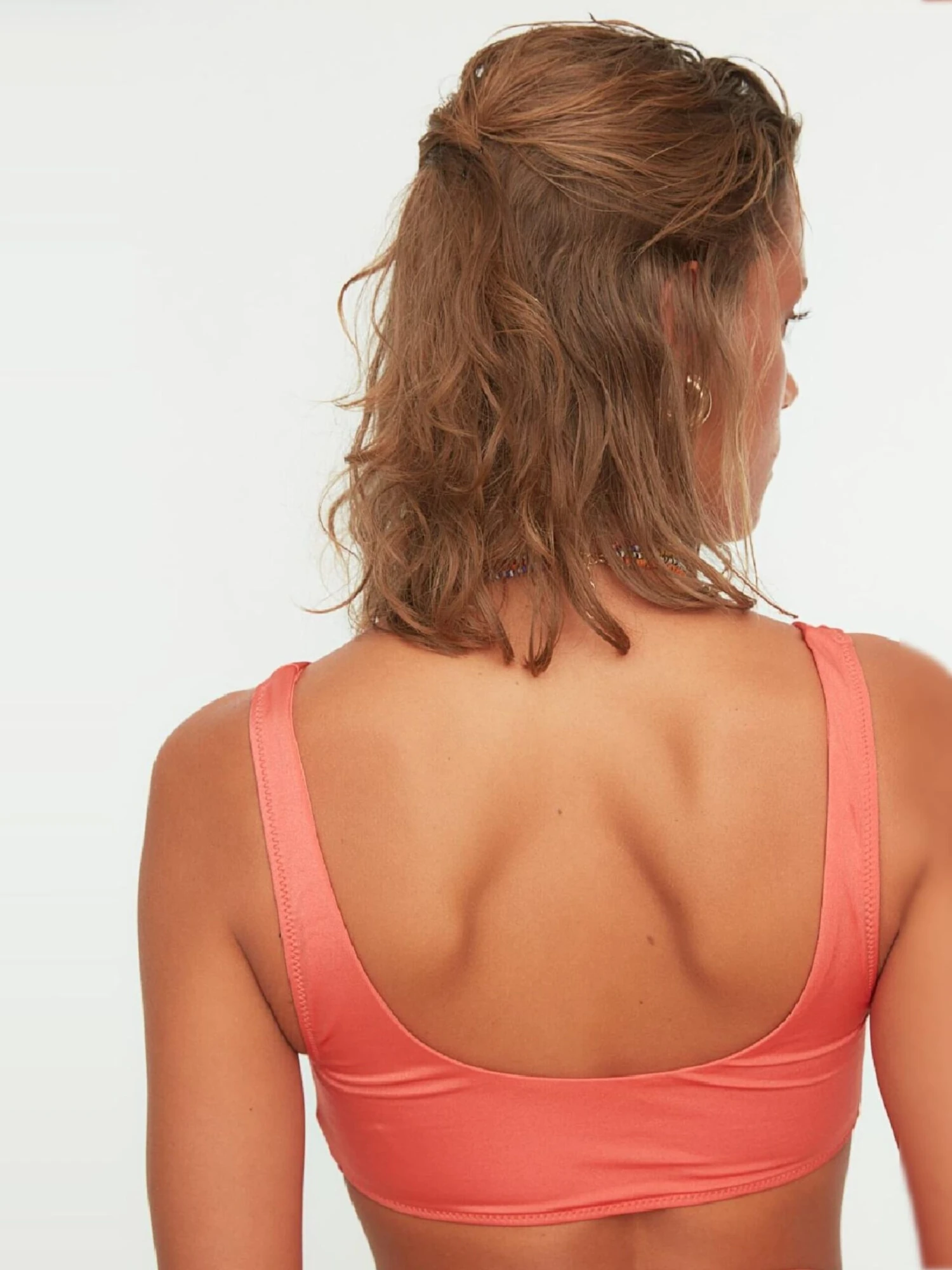 Trendyol Bustier-bikinitoppe Bustier Bikinioverdel Kvinder Laks - Billede 5