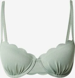 Hunkemöller Bøjle-bikinitoppe T-shirt-BH Bikinioverdel Scallop Kvinder Pastelgrøn
