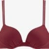 Sunseeker Bøjle-bikinitoppe Push-up Bikinioverdel Kvinder Rustrød