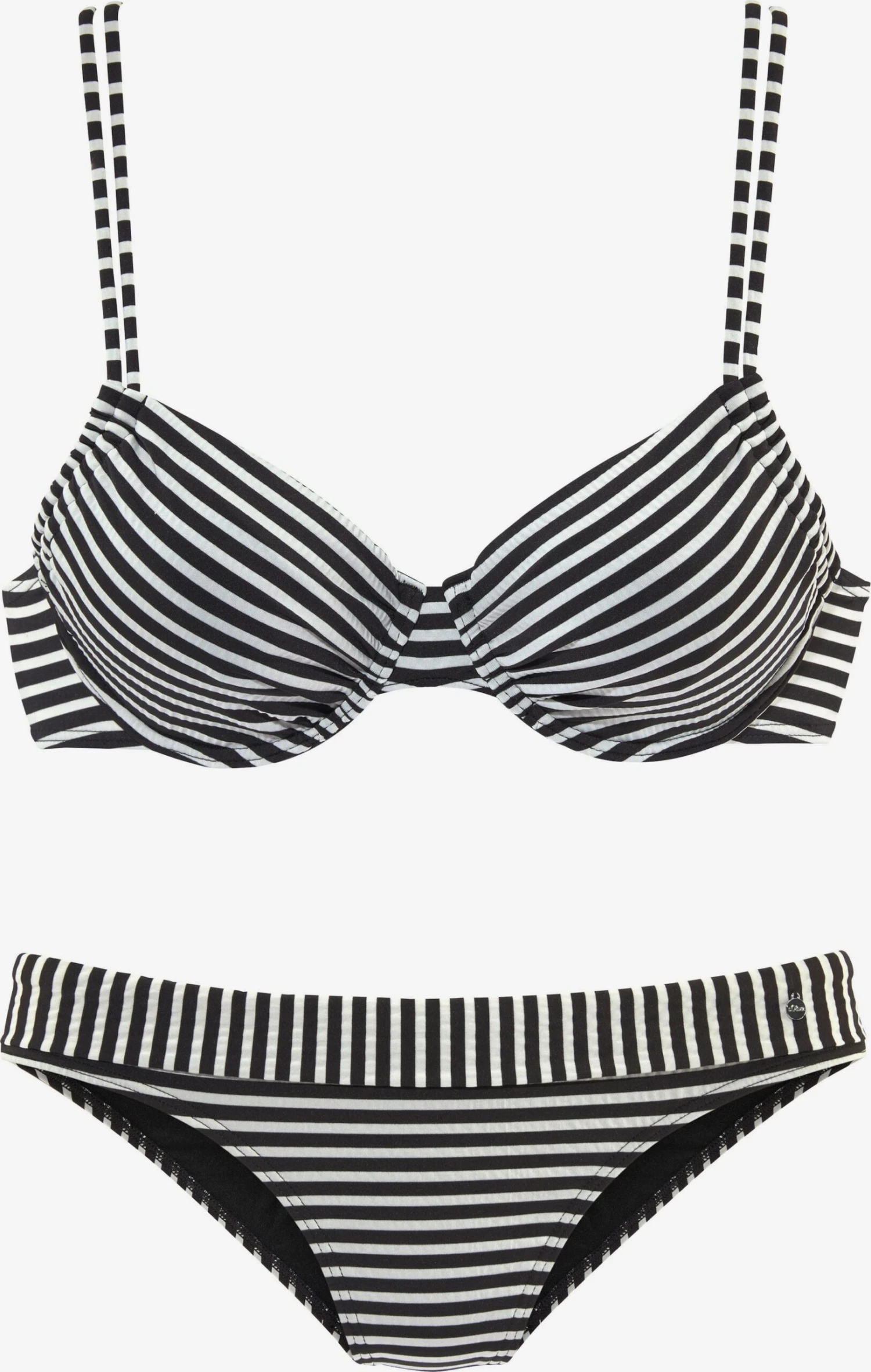 S.Oliver Bøjle-bikinier T-shirt-BH Bikini Kvinder Sort / Hvid