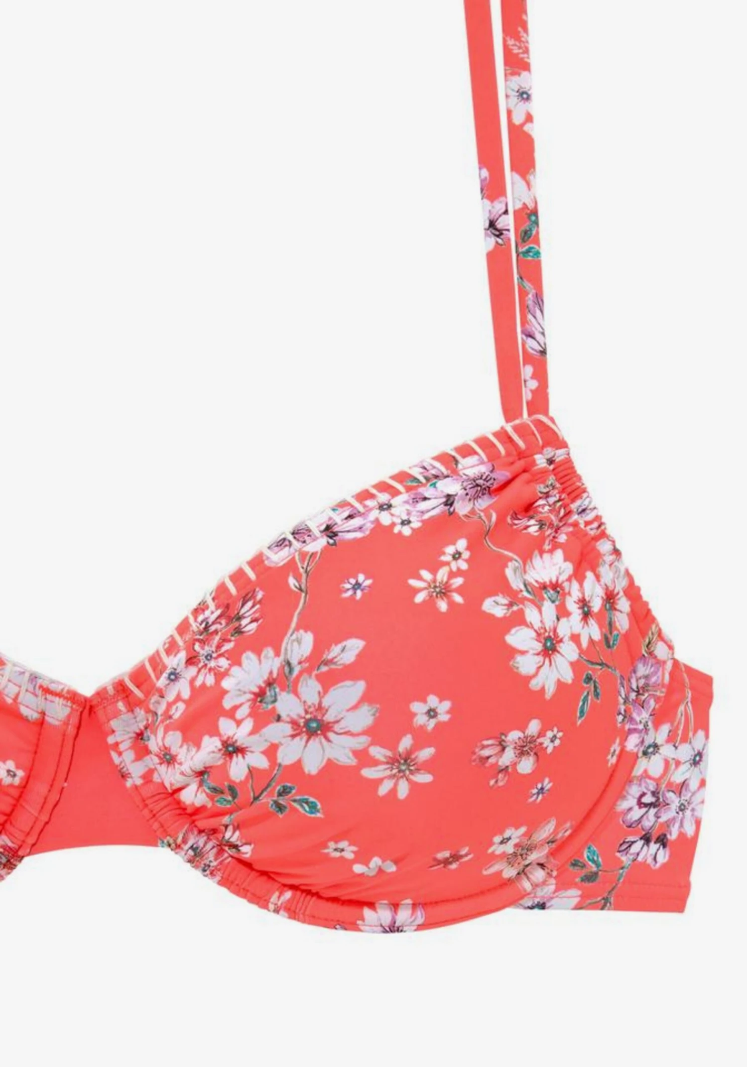 Sunseeker Bøjle-bikinitoppe T-shirt-BH Bikinioverdel Ditsy Kvinder Orangerød - Billede 3