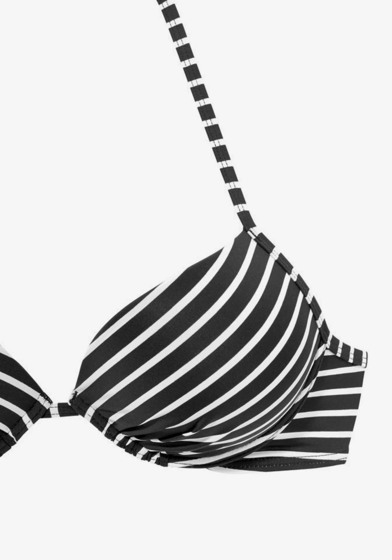 S.Oliver Push-up-bikinitoppe Push-up Bikinioverdel Kvinder Sort / Hvid - Billede 2