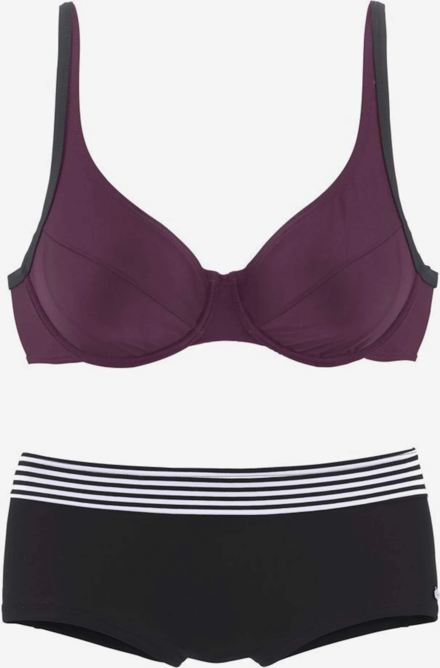 S.Oliver Bøjle-bikinier T-shirt-BH Bikini Kvinder Aubergine / Sort