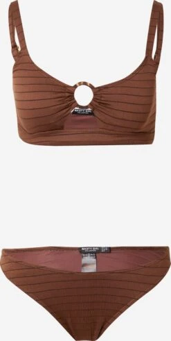 NASTY GAL Bustier-bikinier Bustier Bikini Kvinder Choko / Brokade