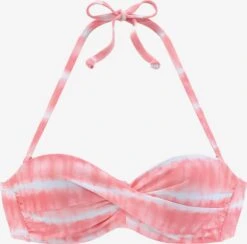 S.Oliver Bandeau-bikinitoppe Bandeau Bikinioverdel Kvinder Pink-meleret