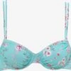 Sunseeker Bøjle-bikinitoppe T-shirt-BH Bikinioverdel Ditsy Kvinder Lyseblå