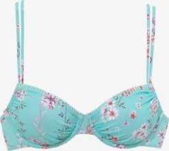 Sunseeker Bøjle-bikinitoppe T-shirt-BH Bikinioverdel Ditsy Kvinder Lyseblå
