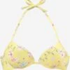Sunseeker Push-up-bikinitoppe Push-up Bikinioverdel Ditsy Kvinder Gul