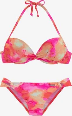 VENICE BEACH Bøjle-bikinier Push-up Bikini Kvinder Orange / Pink