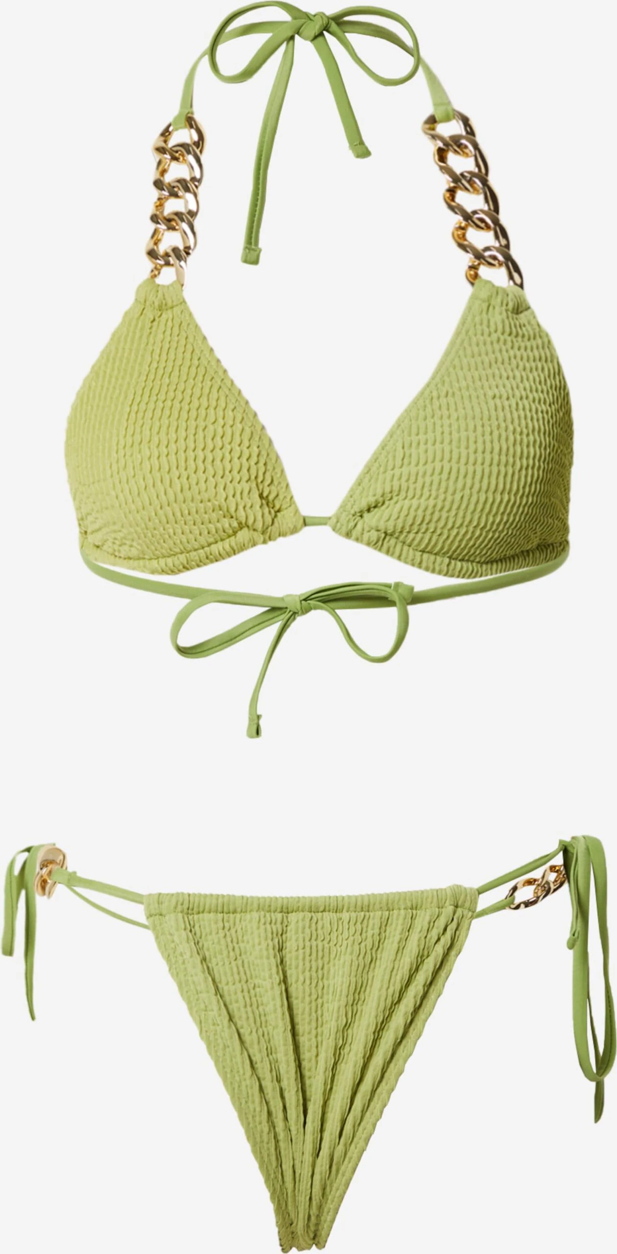 NASTY GAL Trekants-bikinier Triangel Bikini Kvinder Oliven / Siv - Billede 2