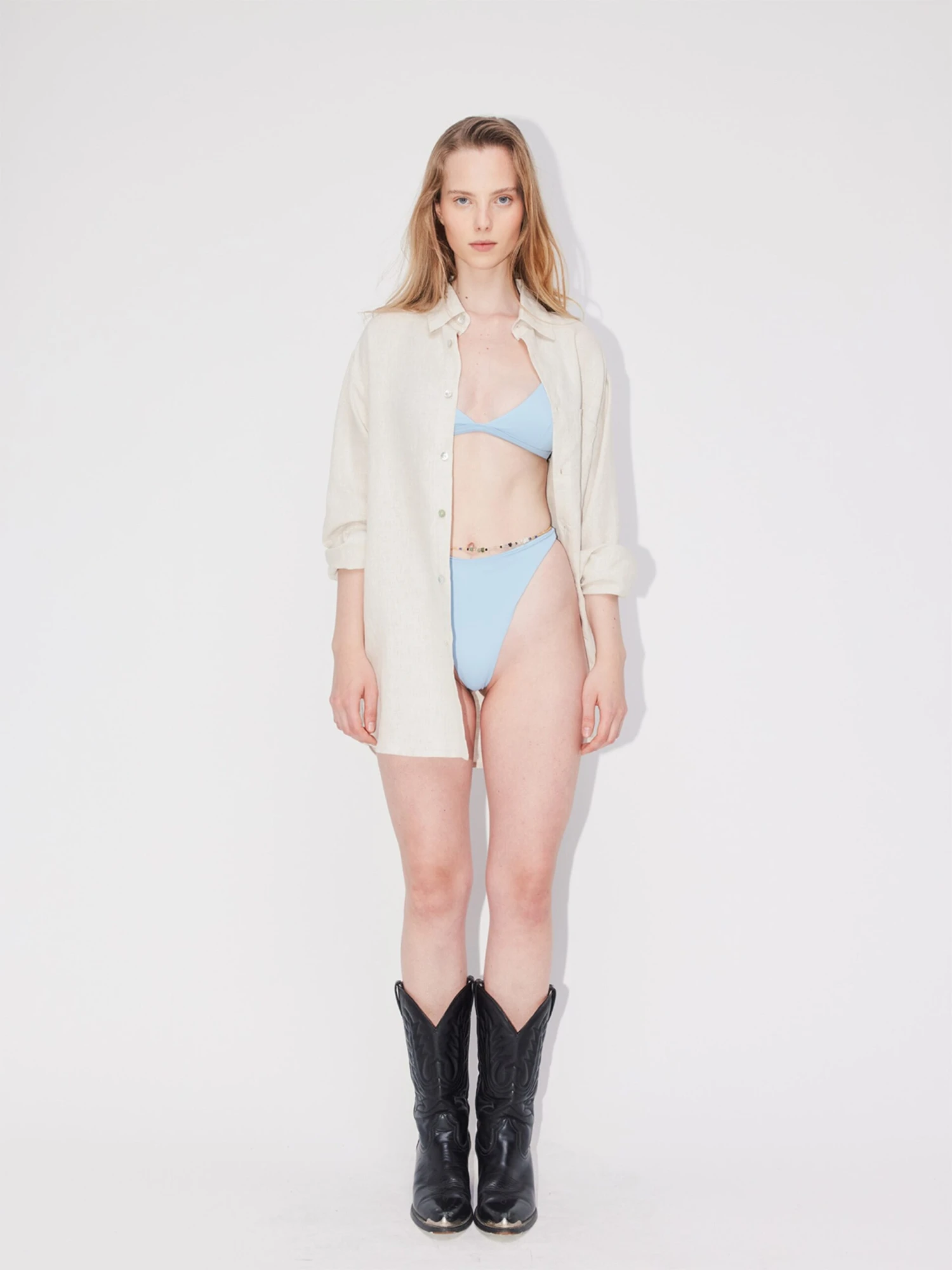 Trekants-bikinitoppe Triangel Bikinioverdel Melina Kvinder Lyseblå - Billede 7