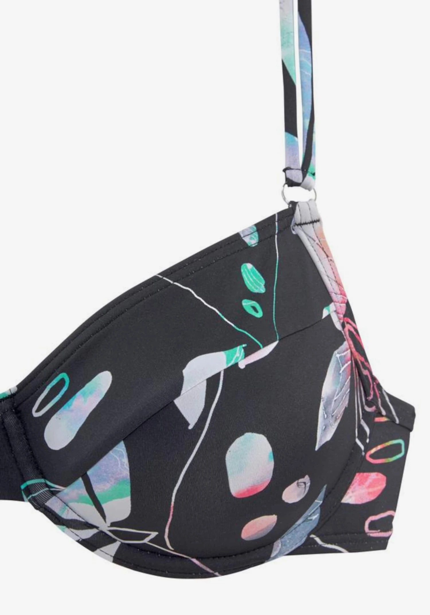 Sunseeker Bøjle-bikinitoppe T-shirt-BH Bikinioverdel Leaves Kvinder Sort - Billede 4