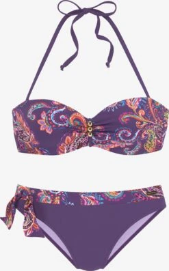 Bandeau-bikinier Bandeau Bikini Kvinder Mørkelilla