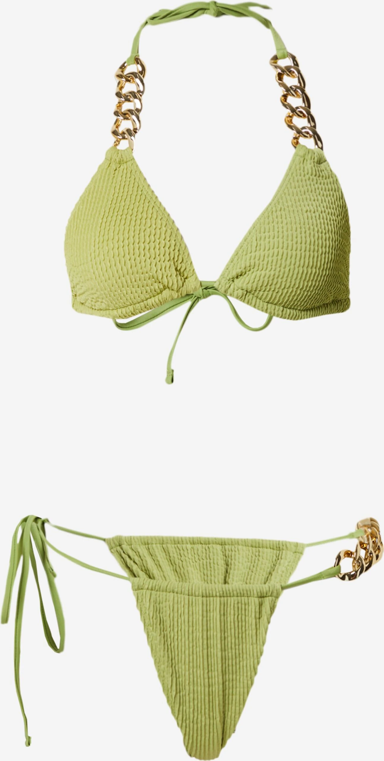 NASTY GAL Trekants-bikinier Triangel Bikini Kvinder Oliven / Siv