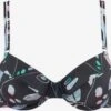 Sunseeker Bøjle-bikinitoppe T-shirt-BH Bikinioverdel Leaves Kvinder Sort