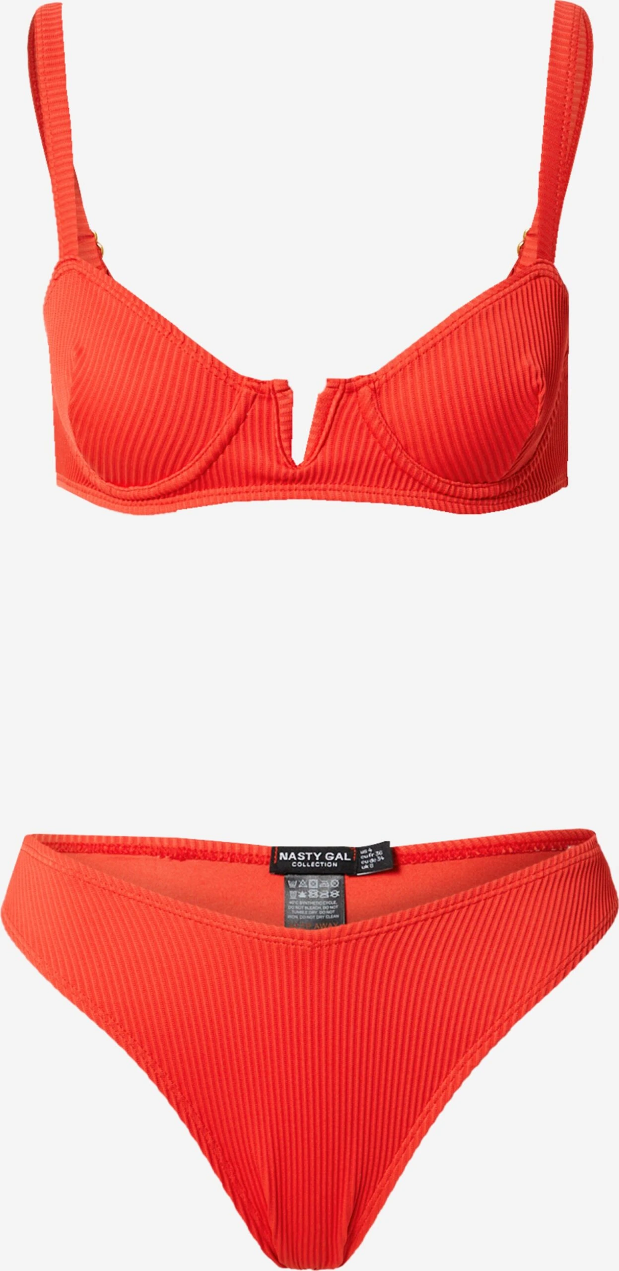 NASTY GAL Store Skåle Balconette Bikini Kvinder Orangerød