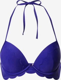 Hunkemöller Push-up-bikinitoppe Regular Bikinioverdel Scallop Kvinder Indigo