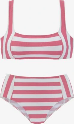 VENICE BEACH Bustier-bikinier Bustier Bikini Kvinder Pink / Hvid