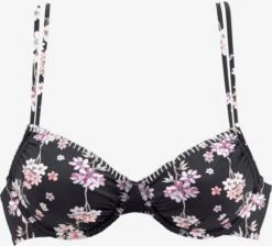 Sunseeker Bøjle-bikinitoppe T-shirt-BH Bikinioverdel Ditsy Kvinder Sort