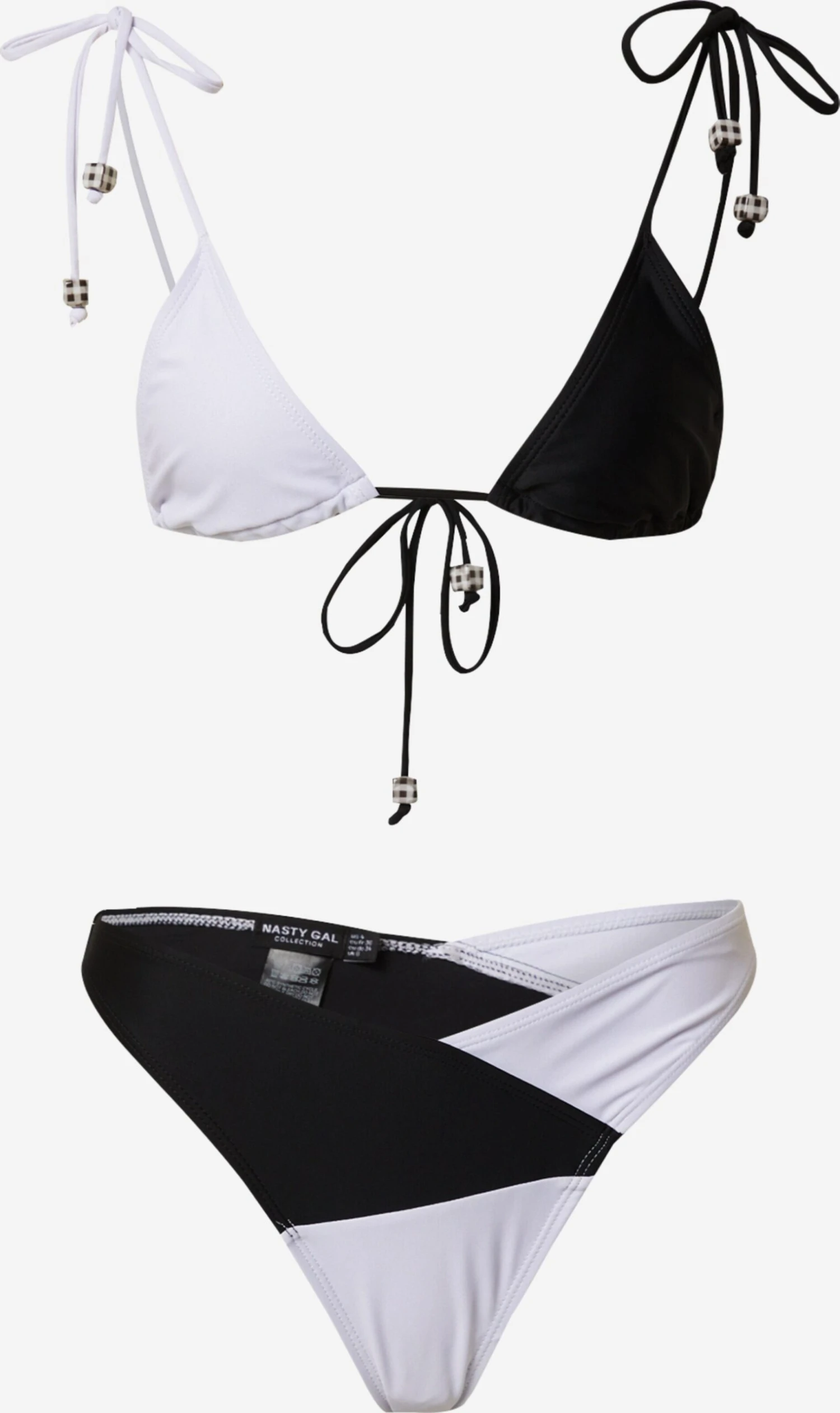NASTY GAL Trekants-bikinier Triangel Bikini Kvinder Sort / Hvid