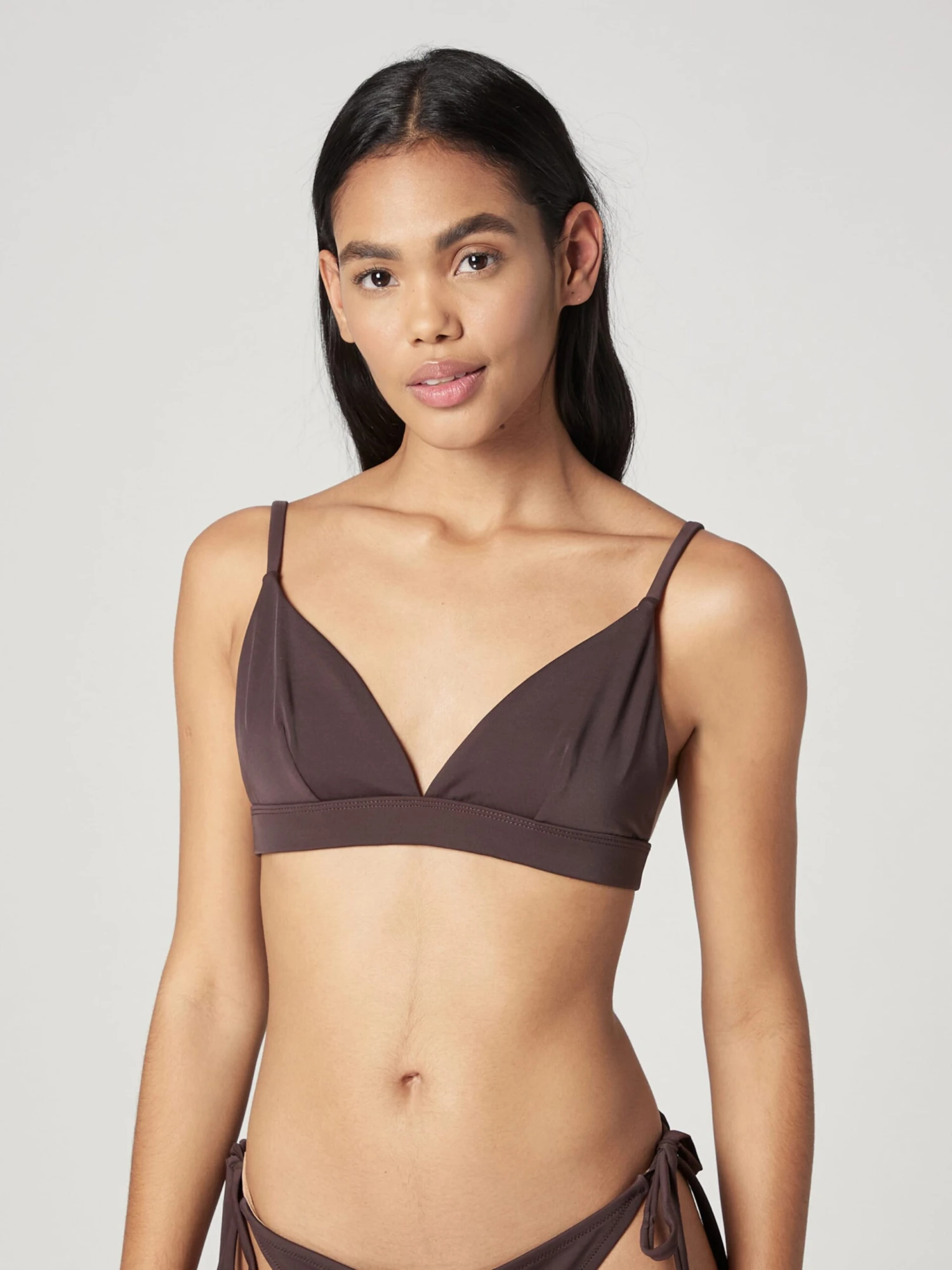 Trekants-bikinitoppe Triangel Bikinioverdel Jara Kvinder Mørkebrun - Billede 2