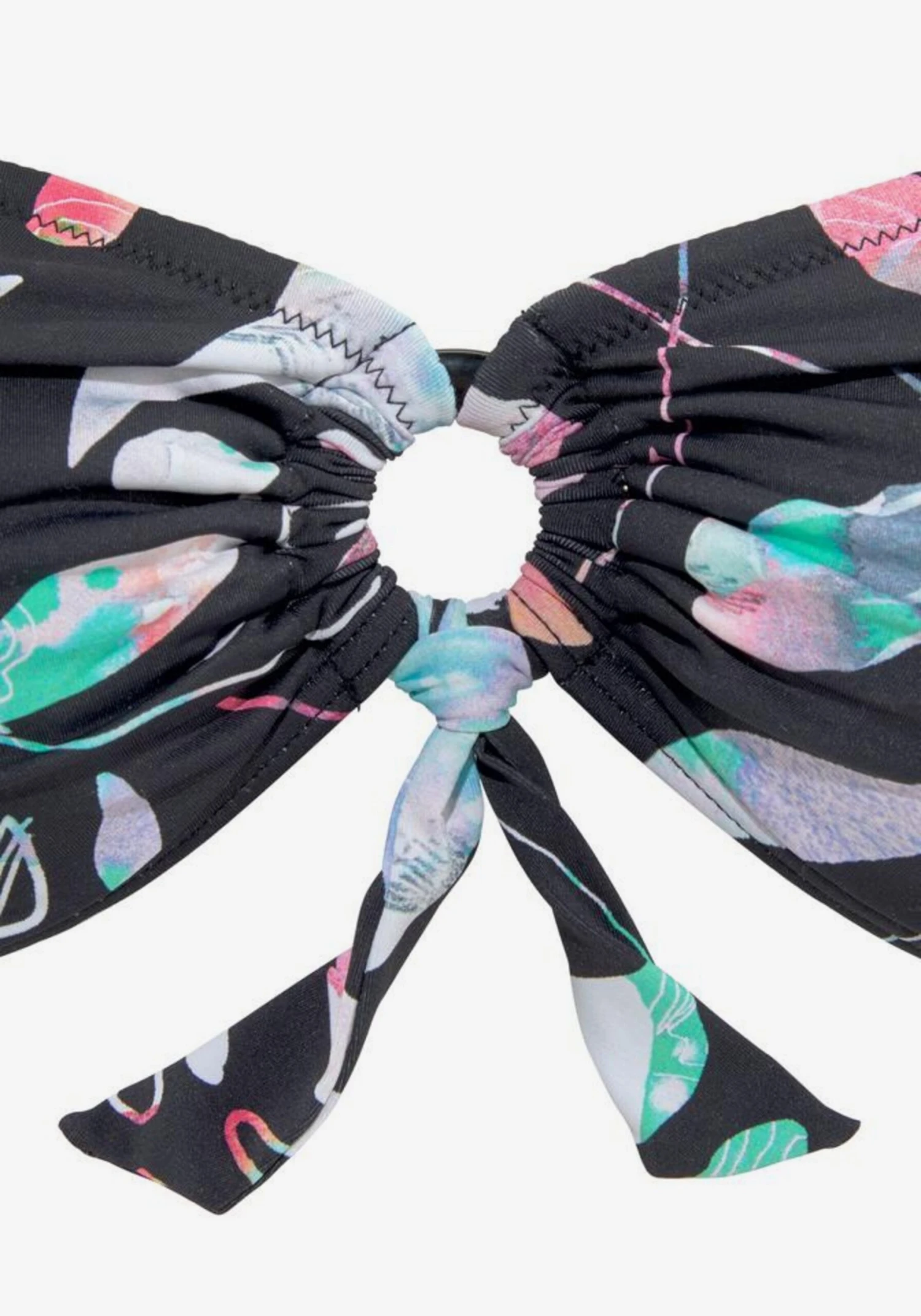 Sunseeker Bøjle-bikinitoppe Bandeau Bikinioverdel Leaves Kvinder Sort - Billede 3