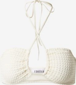 EDITED Trekants-bikinitoppe Triangel Bikinioverdel Heide Kvinder Hvid