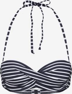 S.Oliver Bandeau-bikinitoppe Bandeau Bikinioverdel Hill Kvinder Sort / Hvid