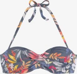 Balconette-bikinitoppe Balconette Bikinioverdel Kvinder Mørkegrå