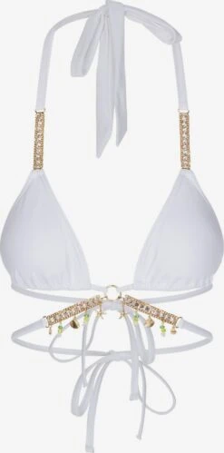 Trekants-bikinitoppe Triangel Bikinioverdel Kvinder Hvid