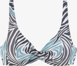 Sunseeker Bøjle-bikinitoppe T-shirt-BH Bikinioverdel Kvinder Lyseblå / Grå / Hvid