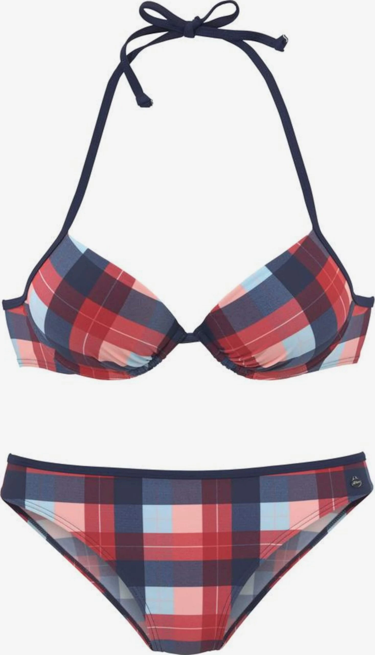 S.Oliver Push-up-bikinier Push-up Bikini Kvinder Navy / Lyseblå / Pastelrød