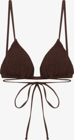 PULL & BEAR Trekants-bikinitoppe Triangel Bikinioverdel Kvinder Mørkebrun
