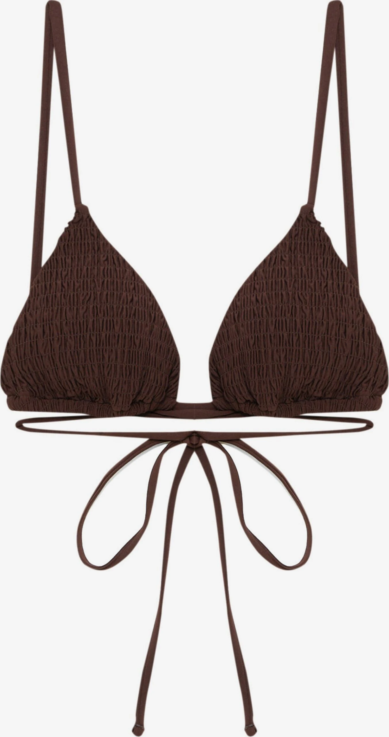 PULL & BEAR Trekants-bikinitoppe Triangel Bikinioverdel Kvinder Mørkebrun