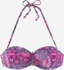 Buffalo Bandeau-bikinitoppe Bandeau Bikinioverdel Happy Kvinder Aubergine / Pink / Lyserød