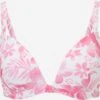 Hunkemöller Trekants-bikinitoppe Triangel Bikinioverdel Tropical Kvinder Pink / Hvid