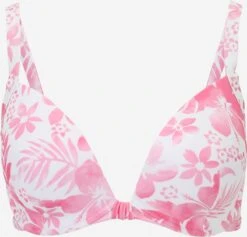 Hunkemöller Trekants-bikinitoppe Triangel Bikinioverdel Tropical Kvinder Pink / Hvid